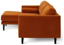 Habitat Jacob Velvet Left Hand Corner Sofa - Orange -Cooking and dining Shop 2910363 R Z004A