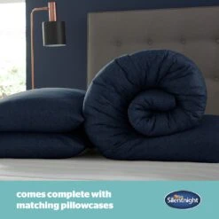 Silentnight Coverless 10.5Tog Navy Duvet &Pillowcase- Single -Cooking and dining Shop 3032257 R Z005A