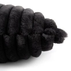 Habitat Ribbed Faux Fur Cushion - Charcoal - 50X50cm -Cooking and dining Shop 3064380 R Z003A