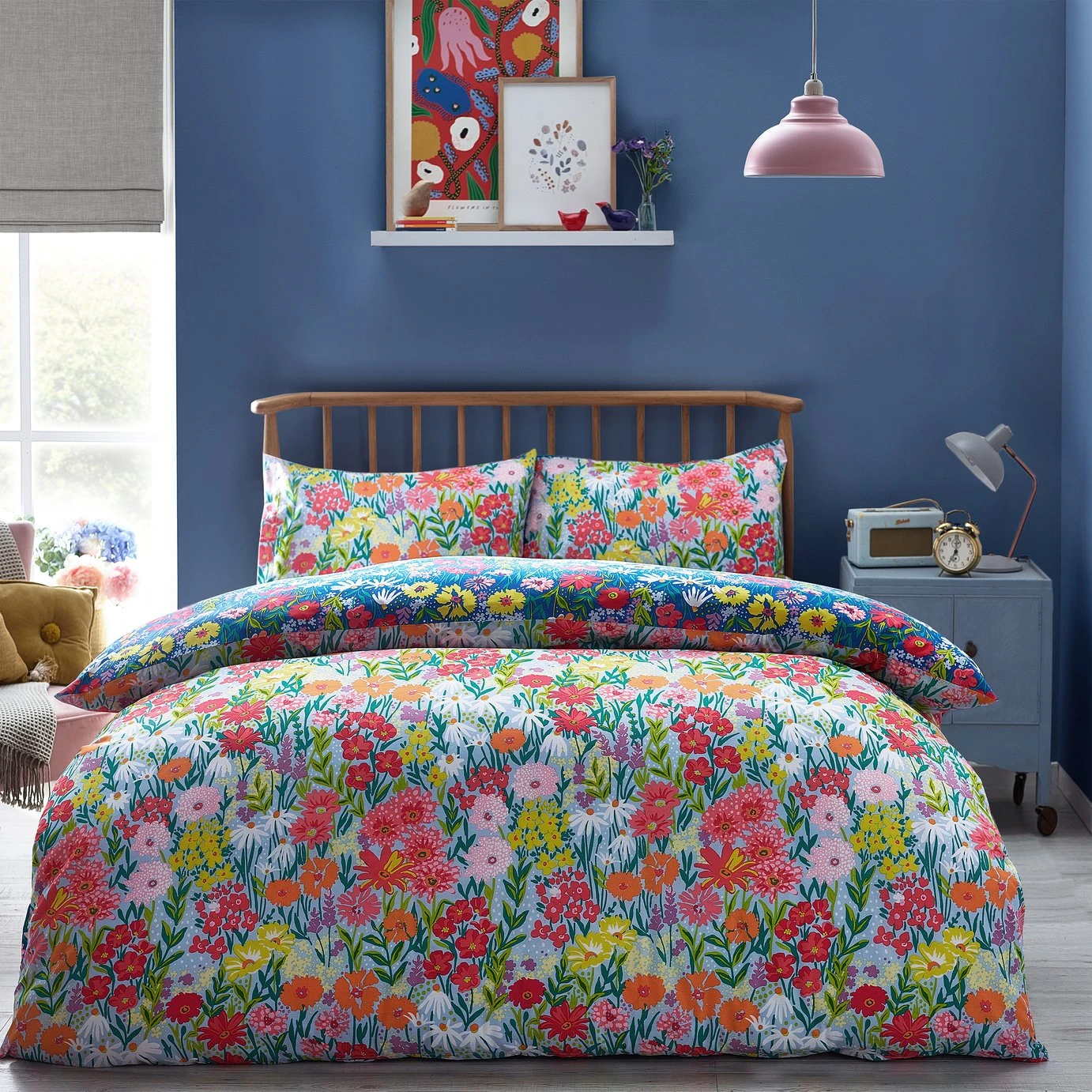 Furn Wild Meadow Floral Blue Bedding Set - Single 2 Furn Wild Meadow Floral Blue Bedding Set - Single - Image 2