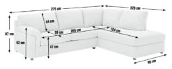 Habitat Florence Fabric Right Hand Corner Chaise Sofa- Cream -Cooking and dining Shop 3087477 R E001