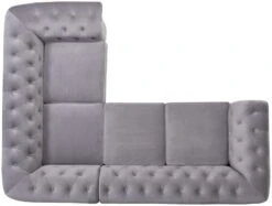 Habitat Chesterfield Velvet Left Hand Corner Sofa-Light Grey -Cooking and dining Shop 3106633 R Z006A