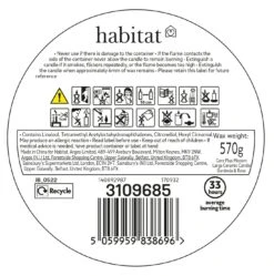 Habitat Large Ceramic Candle - Gardenia & Rose -Cooking and dining Shop 3109685 R Z011A