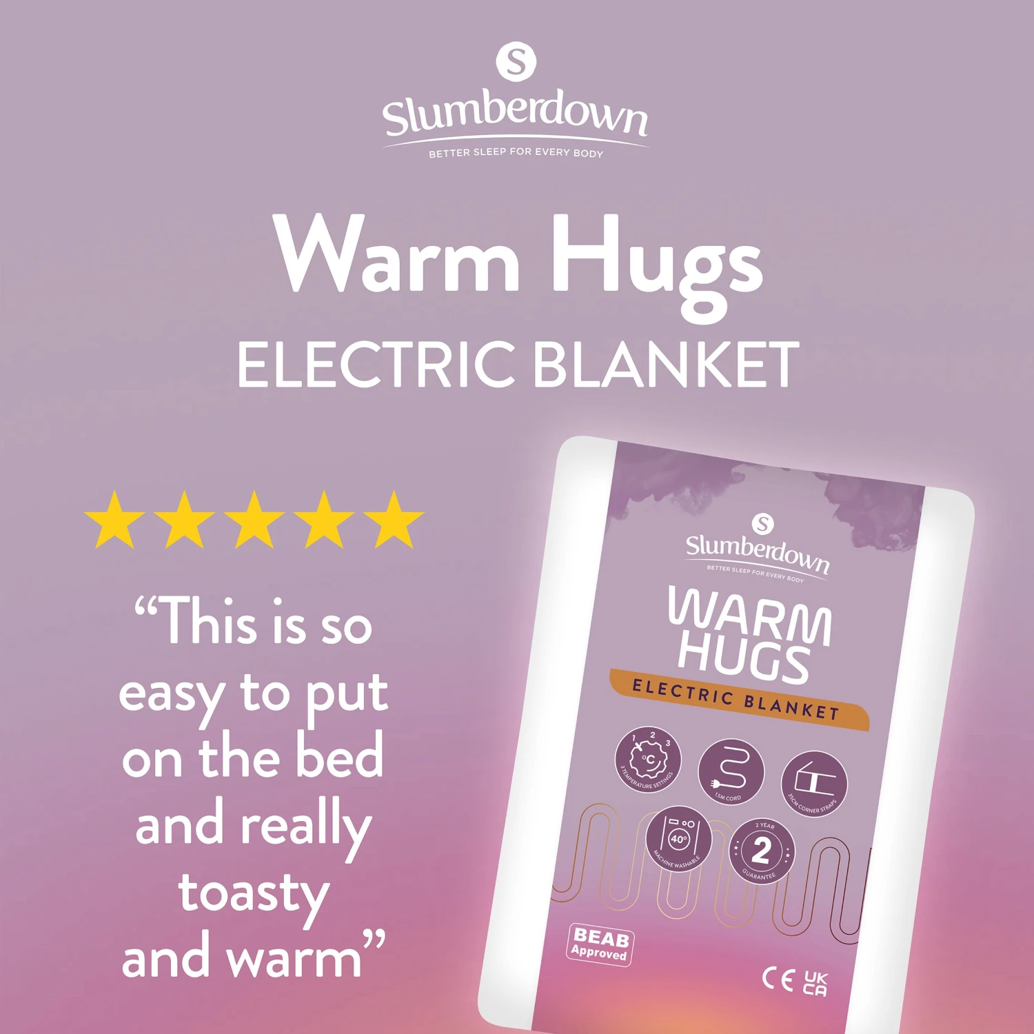 Slumberdown Warm Hugs Electric Blanket - Small Double 2 Slumberdown Warm Hugs Electric Blanket - Small Double - Image 2