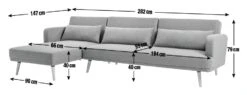 Habitat Andy Left Corner Velvet Clic Clac Sofa Bed - Navy -Cooking and dining Shop 3159491 R E001
