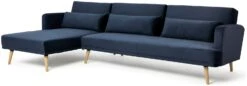 Habitat Andy Left Corner Velvet Clic Clac Sofa Bed - Navy -Cooking and dining Shop 3159491 R Z010A