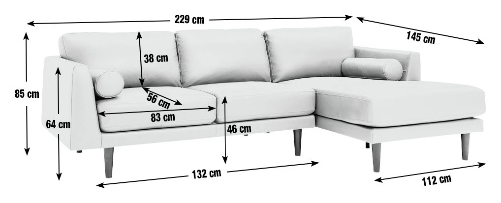 Habitat Jackson Leather Right Corner Chaise Sofa - Tan 4 Habitat Jackson Leather Right Corner Chaise Sofa - Tan - Image 4