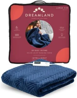 Dreamland Deluxe Velvet Royal Blue Heated Throw - Large -Cooking and dining Shop 3340901 R Z002A