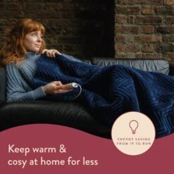 Dreamland Deluxe Velvet Royal Blue Heated Throw - Large -Cooking and dining Shop 3340901 R Z018A