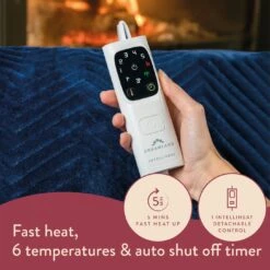 Dreamland Deluxe Velvet Royal Blue Heated Throw - Large -Cooking and dining Shop 3340901 R Z019A