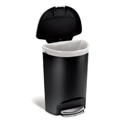 Simplehuman 50L Plastic Semi Round Pedal Bin - Black -Cooking and dining Shop 3341106 R Z003A
