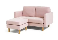 Habitat Remi Small Fabric 2 Seater Chaise Sofa In A Box-Pink -Cooking and dining Shop 3347739 R Z002A