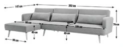 Habitat Andy Left Corner Fabric Clic Clac Sofa Bed - Grey -Cooking and dining Shop 3361928 R E001