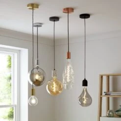 Habitat Pendant Ceiling Light - Matte Black & Herringbone -Cooking and dining Shop 3449802 R Z002C