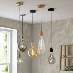 Habitat Pendant Ceiling Light - Matte Black & Herringbone -Cooking and dining Shop 3449802 R Z004C