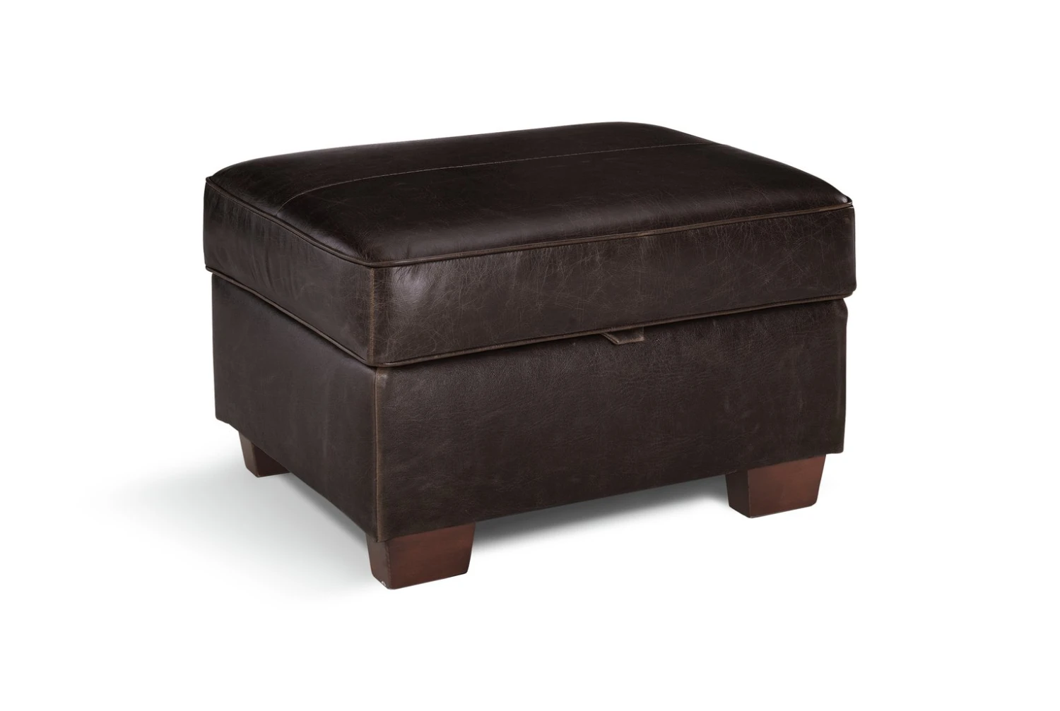 Habitat Salisbury Leather Storage Footstool - Chocolate 4 Habitat Salisbury Leather Storage Footstool - Chocolate - Image 4