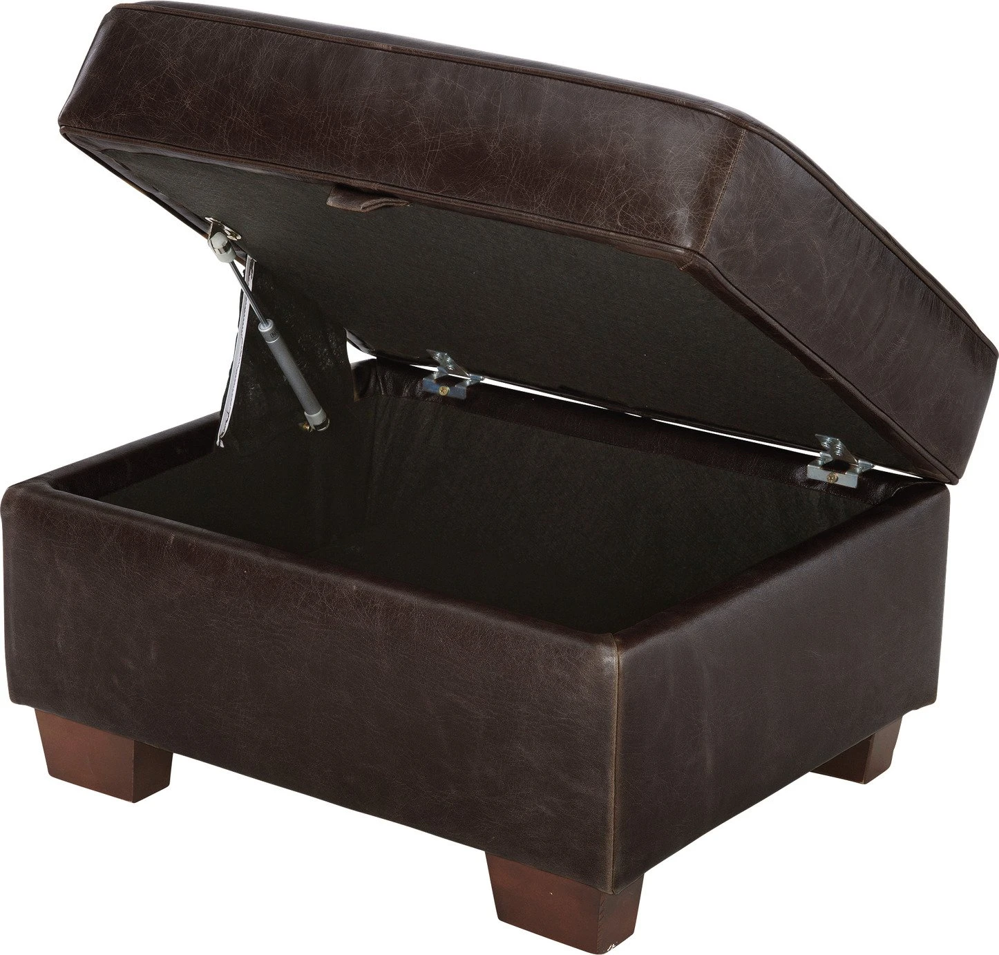 Habitat Salisbury Leather Storage Footstool - Chocolate 5 Habitat Salisbury Leather Storage Footstool - Chocolate - Image 5