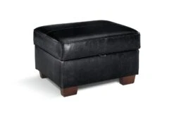 Habitat Salisbury Leather Storage Footstool - Black -Cooking and dining Shop 3654666 R Z002A