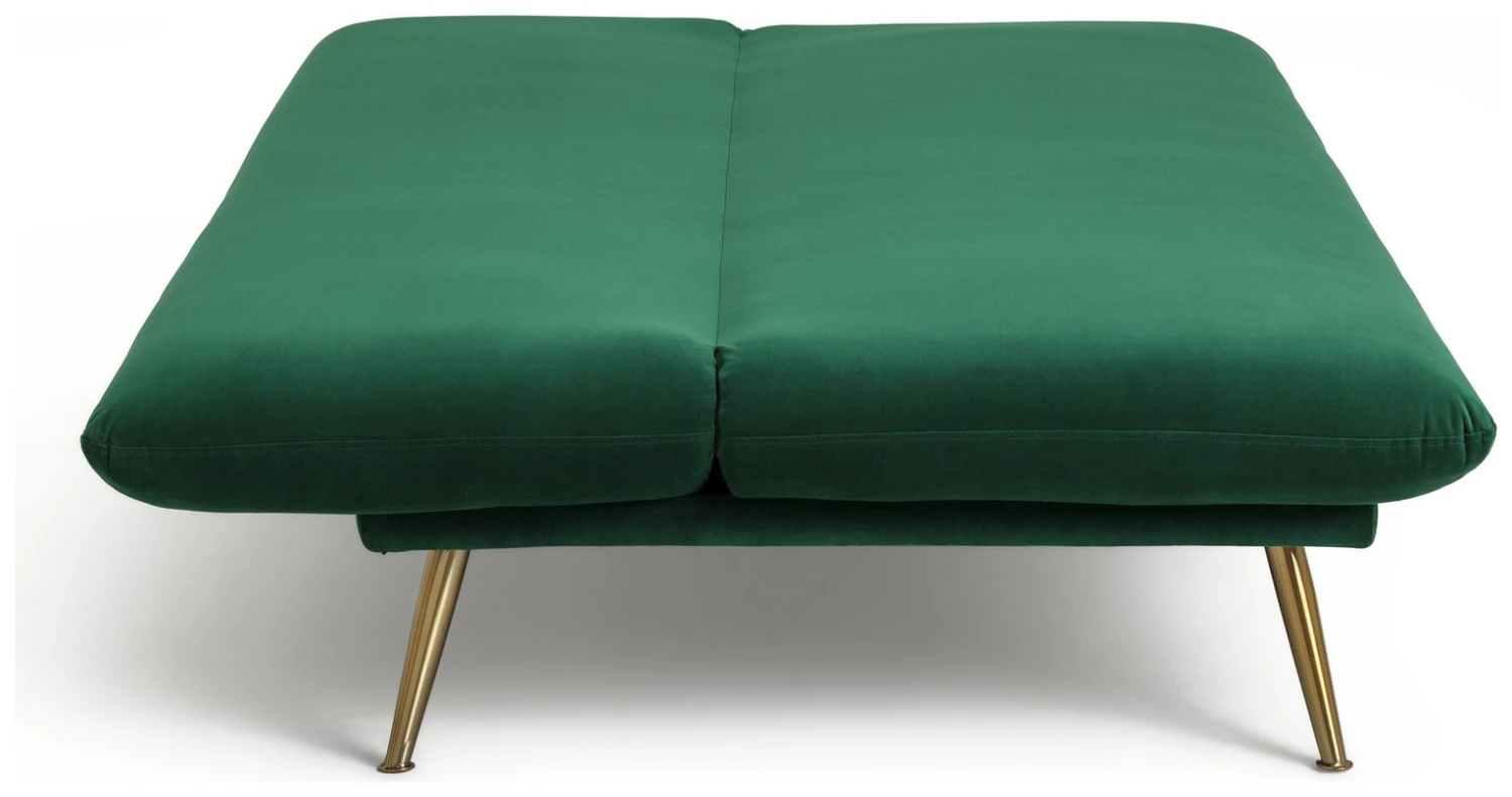 Habitat Matteo 2 Seater Velvet Sofa Bed - Green 4 Habitat Matteo 2 Seater Velvet Sofa Bed - Green - Image 4