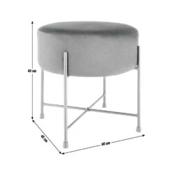 Habitat Jax Velvet Footstool - Navy -Cooking and dining Shop 4350983 R E001