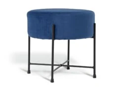 Habitat Jax Velvet Footstool - Navy -Cooking and dining Shop 4350983 R Z002A