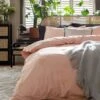 Habitat Embroidered Palm Pink Bedding Set - Single