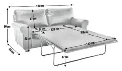 Habitat Salisbury 2 Seater Leather Sofa Bed - Black -Cooking and dining Shop 4552121 R E001