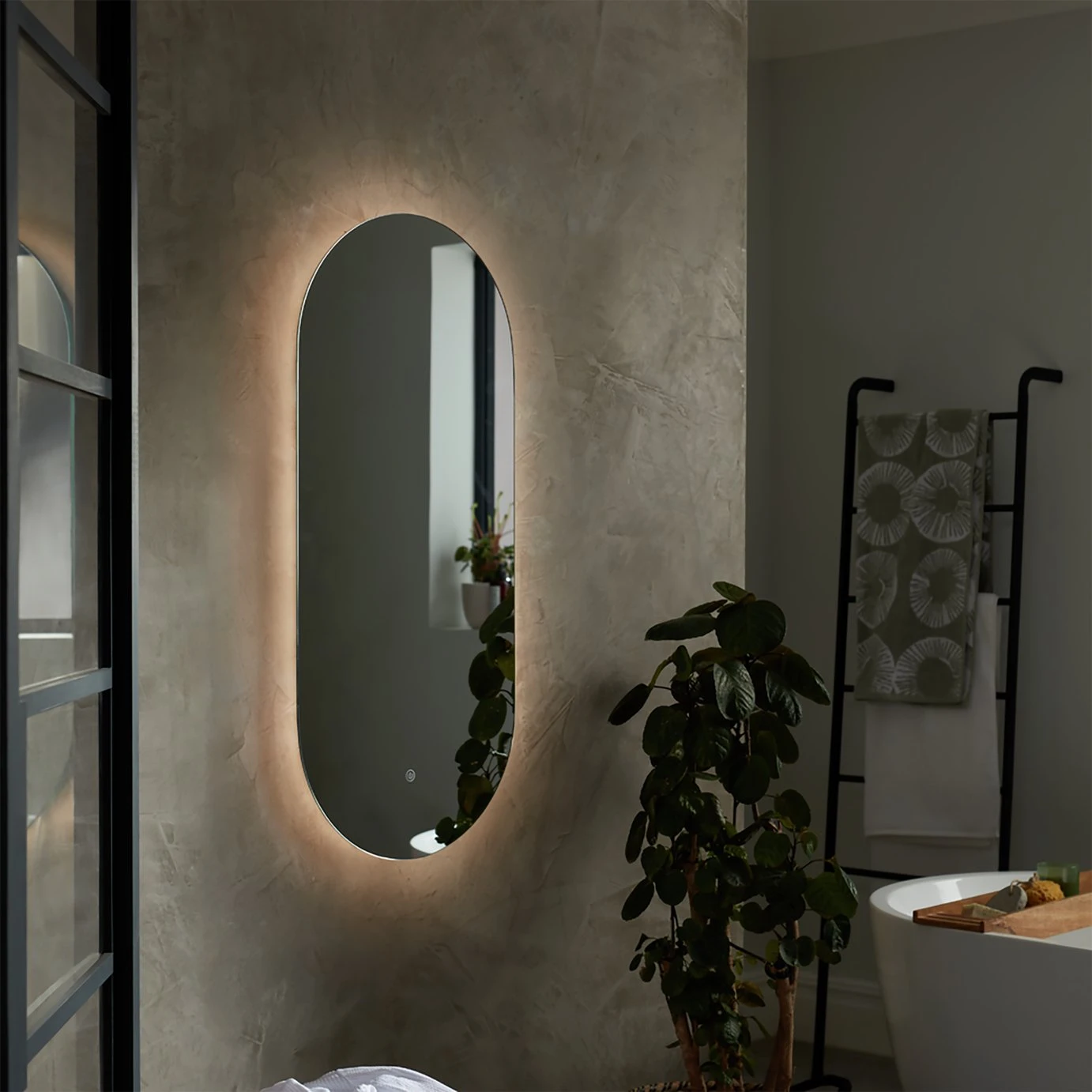 Habitat Large Vertical Backlight LED Mirror - White 2 Habitat Large Vertical Backlight LED Mirror - White - Image 2