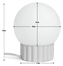 Habitat Ribbed Globe Table Lamp - White & Natural -Cooking and dining Shop 4588982 R E001