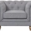 Habitat Chesterfield Fabric Armchair - Light Grey