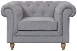 Habitat Chesterfield Fabric Armchair - Light Grey