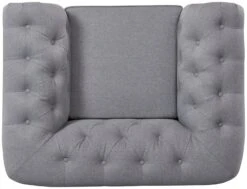 Habitat Chesterfield Fabric Armchair - Light Grey -Cooking and dining Shop 4630531 R Z005A