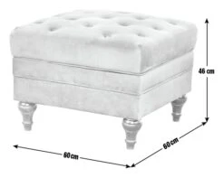 Habitat Chesterfield Velvet Storage Footstool - Light Grey -Cooking and dining Shop 4654287 R E001