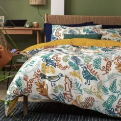 Habitat Artisan Bird Print Multicolor Bedding Set - Single