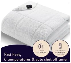 Dreamland Scandi Sherpa Single Control Underblanket-Double -Cooking and dining Shop 4707646 R Z010A