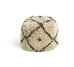 Kaikoo Gentry Wool Pouffe - White