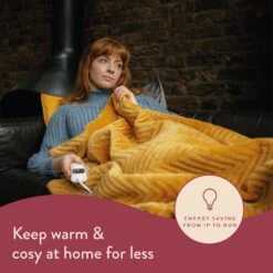 Dreamland Deluxe Velvet Mustard Heated Throw - Large -Cooking and dining Shop 4844994 R Z003A