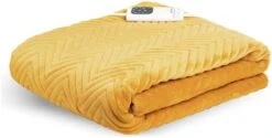 Dreamland Deluxe Velvet Mustard Heated Throw - Large -Cooking and dining Shop 4844994 R Z009A