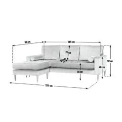 Habitat Hudson Fabric Corner Chaise Sofa - Linnet -Cooking and dining Shop 4847575 R E001