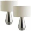 Habitat Maya Pair Of Touch Table Lamps - Silver & Cream