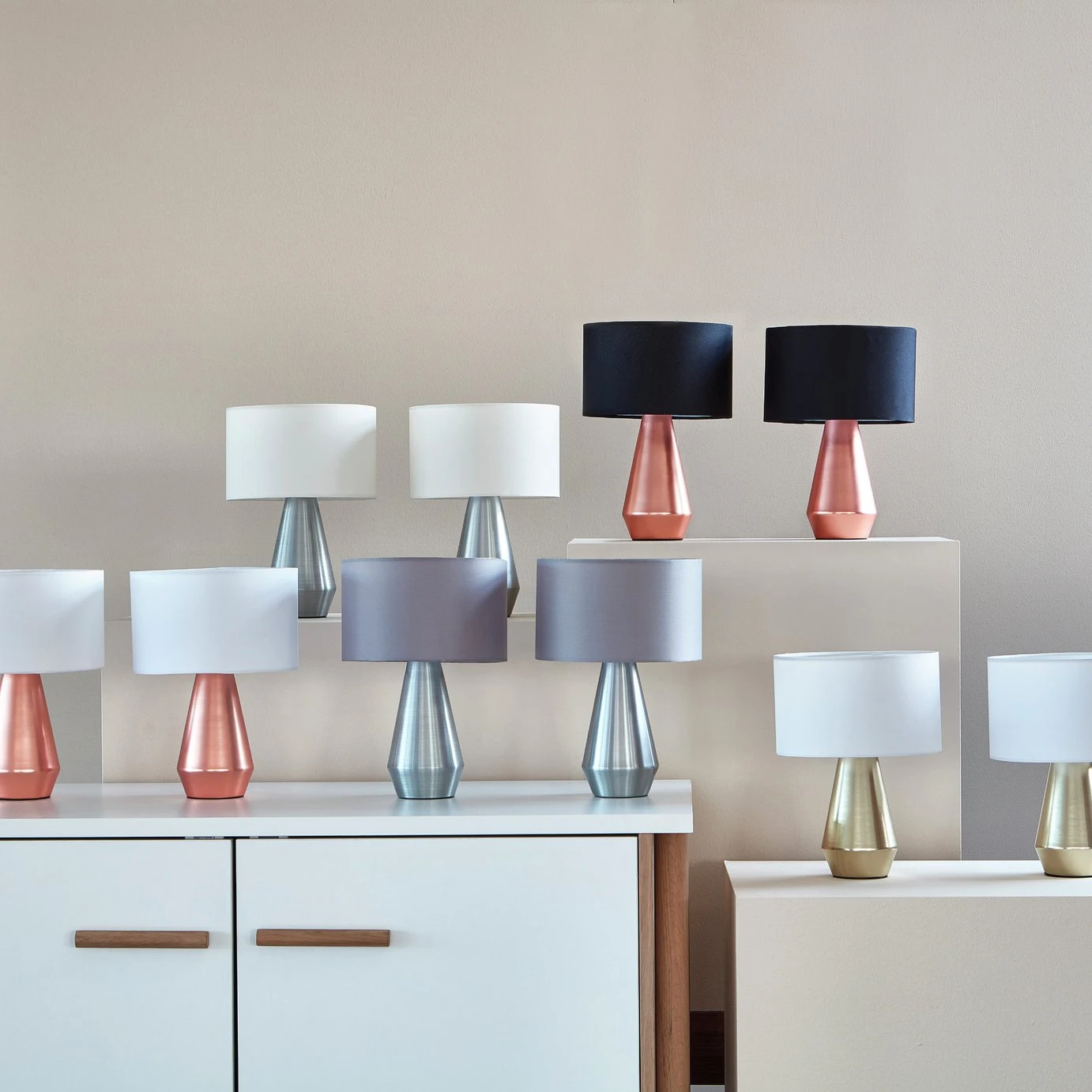 Habitat Maya Pair Of Touch Table Lamps - Silver & Cream 2 Habitat Maya Pair Of Touch Table Lamps - Silver & Cream - Image 2