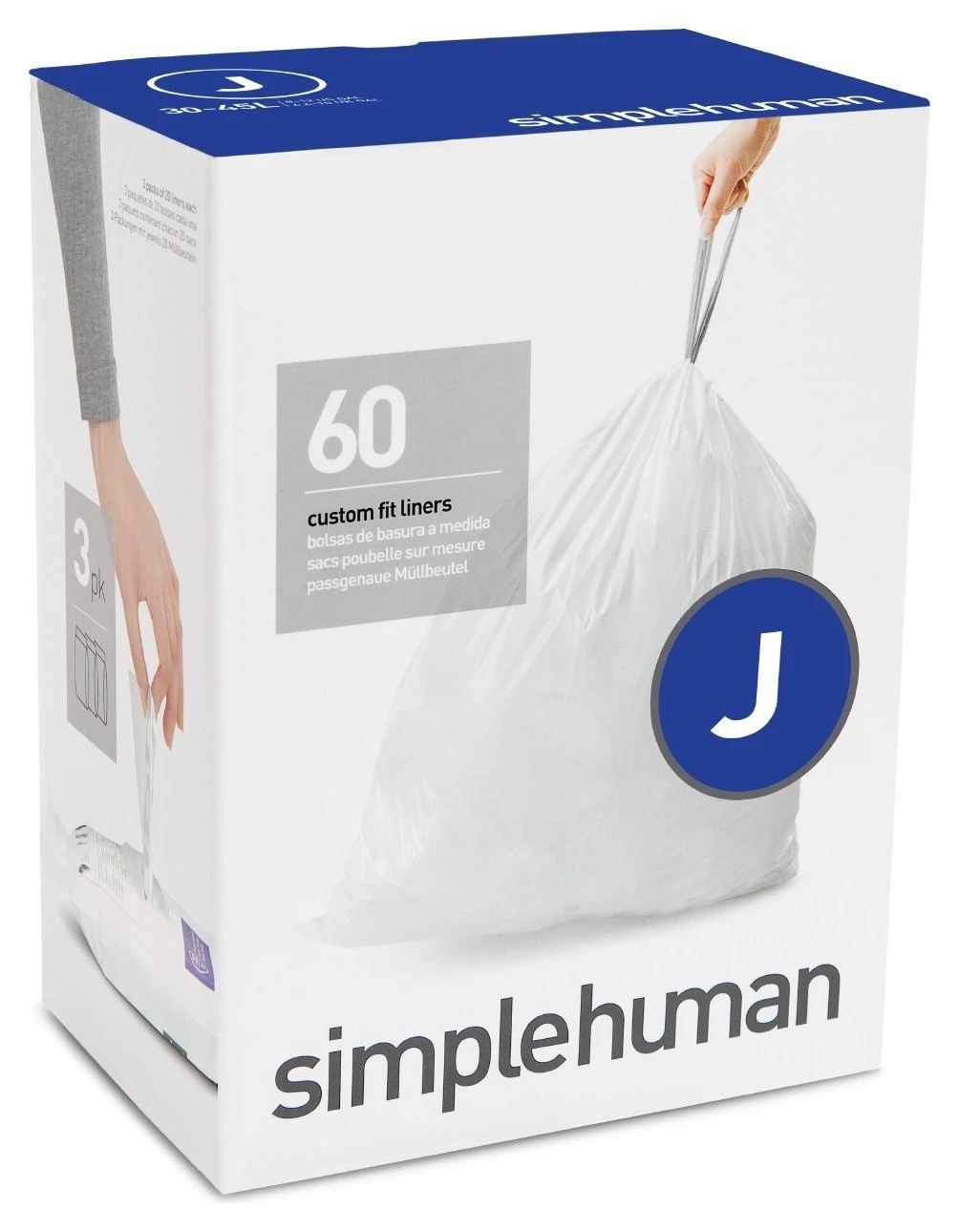 Simplehuman Code J Bin Liners - Pack 60 1 Simplehuman Code J Bin Liners - Pack 60