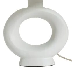 Habitat Nels Large Circle Ceramic Table Lamp - White & Beige 9 Habitat Nels Large Circle Ceramic Table Lamp - White & Beige -Cooking and dining Shop 5022887 R Z004A