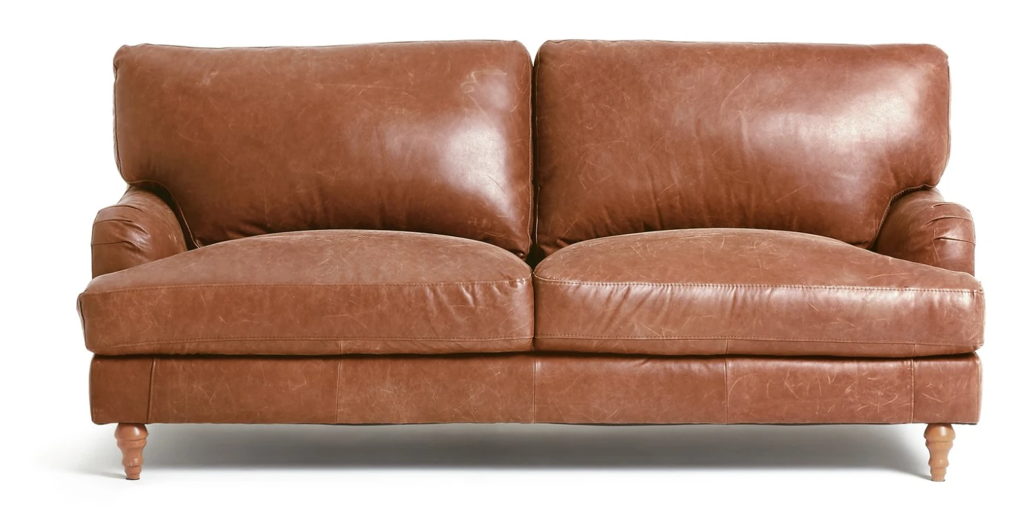 Habitat Livingston Leather 3 Seater Sofa - Tan 1 Habitat Livingston Leather 3 Seater Sofa - Tan