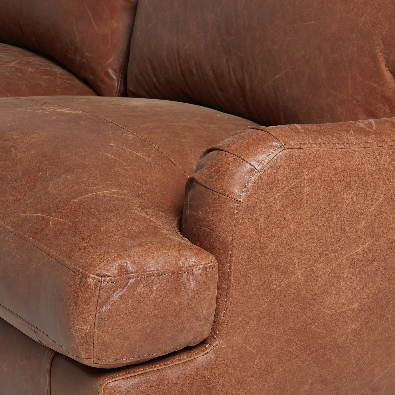 Habitat Livingston Leather 3 Seater Sofa - Tan 9 Habitat Livingston Leather 3 Seater Sofa - Tan - Image 9