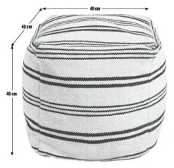 Kaikoo Layne Wool Pouffe - Black & White 8 Kaikoo Layne Wool Pouffe - Black & White -Cooking and dining Shop 5642236 R E001