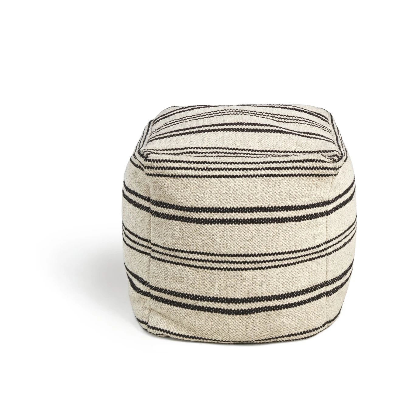 Kaikoo Layne Wool Pouffe - Black & White 1 Kaikoo Layne Wool Pouffe - Black & White