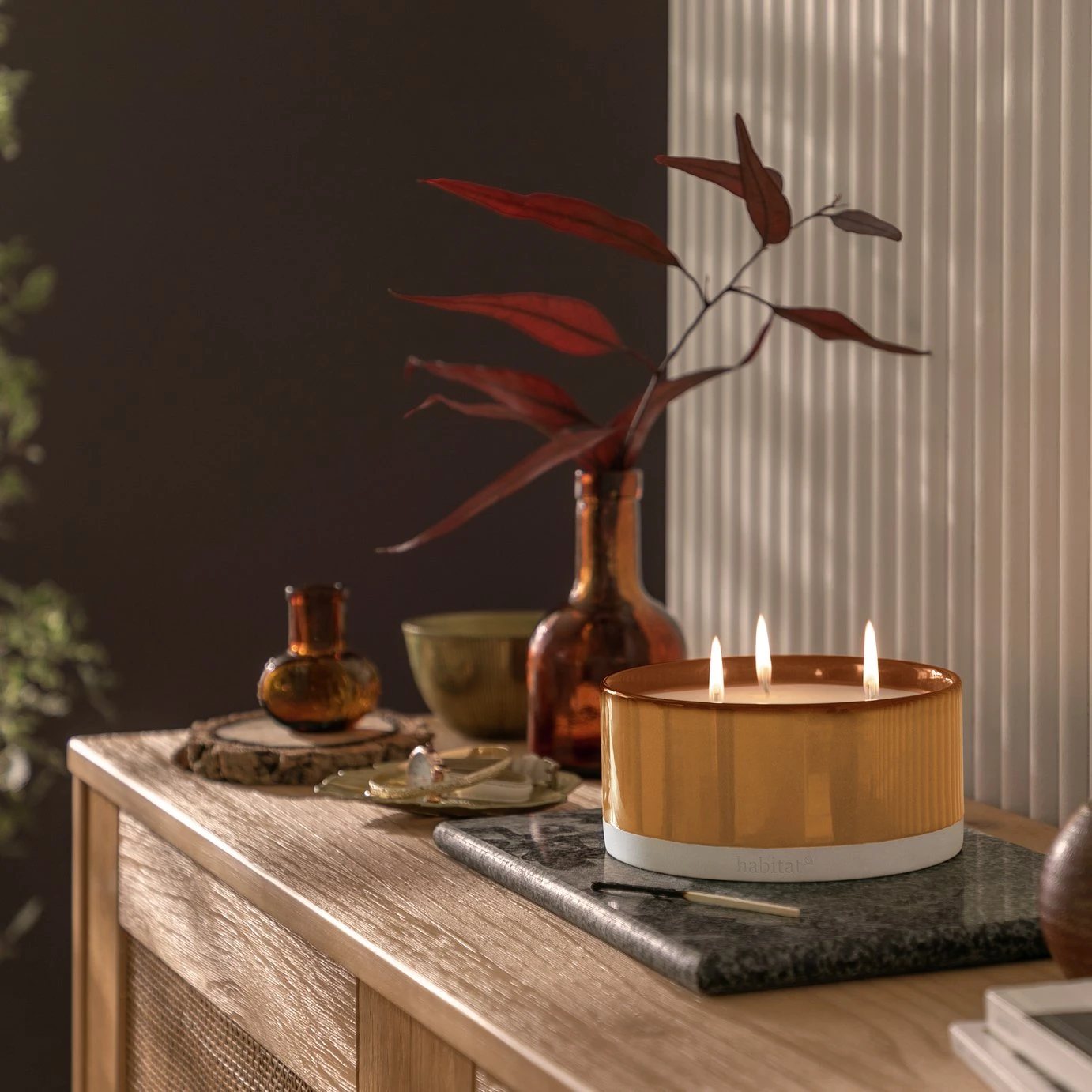 Habitat Multi Wick Large Ceramic Candle - Geranium & Basil 1 Habitat Multi Wick Large Ceramic Candle - Geranium & Basil