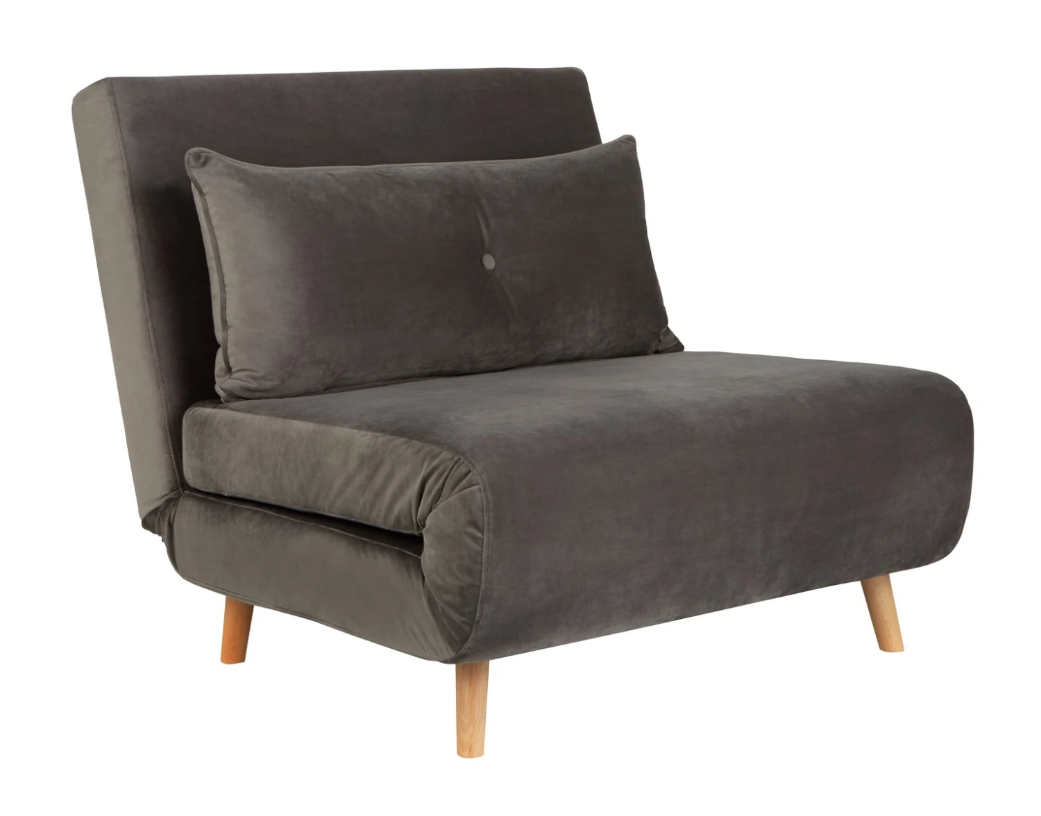 Habitat Roma Single Velvet Chairbed - Charcoal 1 Habitat Roma Single Velvet Chairbed - Charcoal