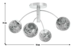 Habitat Hayle Tortoise Shell 4 Light Ceiling Light - Brass -Cooking and dining Shop 5792571 R E001